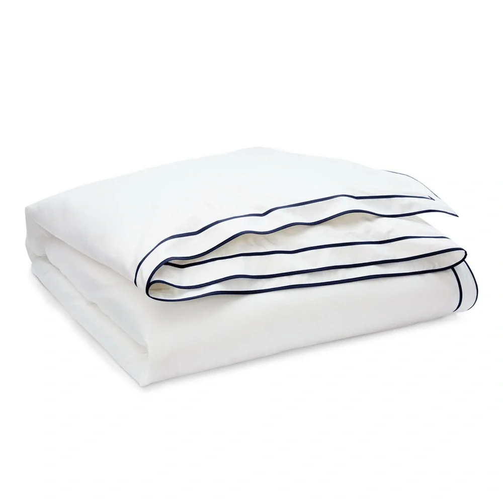 RL King Palmer Percale TC464 White/Polo Navy Duvet Cover & Std and Euro Shams